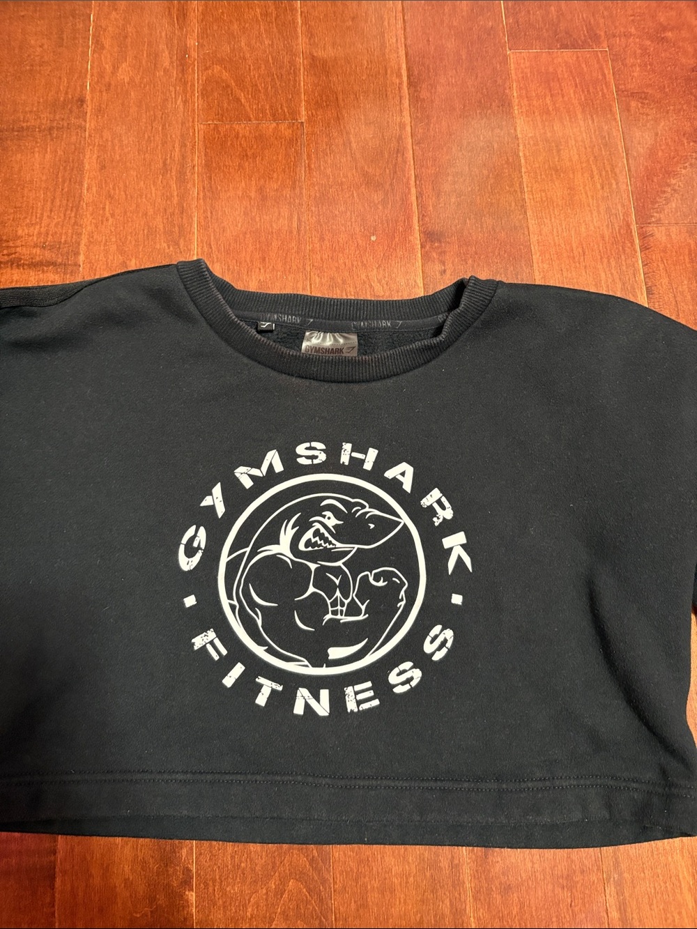 Gymshark Black Cropped Logo Sweatshirt size Small - Picture 4 of 6